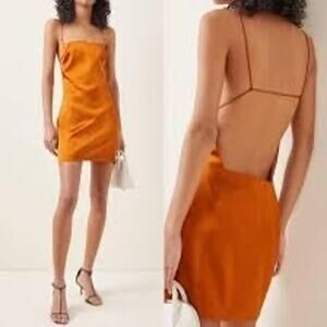 Gauge81 NWT Bima Copper Satin Mini Dress Size Large Cocktail Party